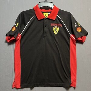 Ferrari Shirt Men's small Black Cotton Motorsport F1 Race Horse Patch
